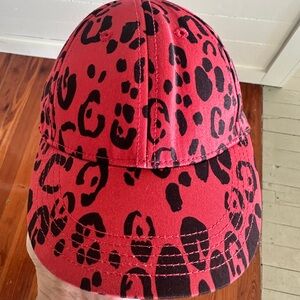 Mini Rodini red leopard baseball hat kids